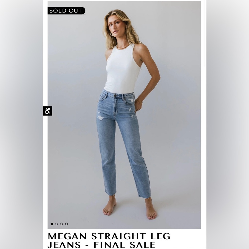 NWT Bohme Meagan Straight Jeans Light Wash Distressed Size 28